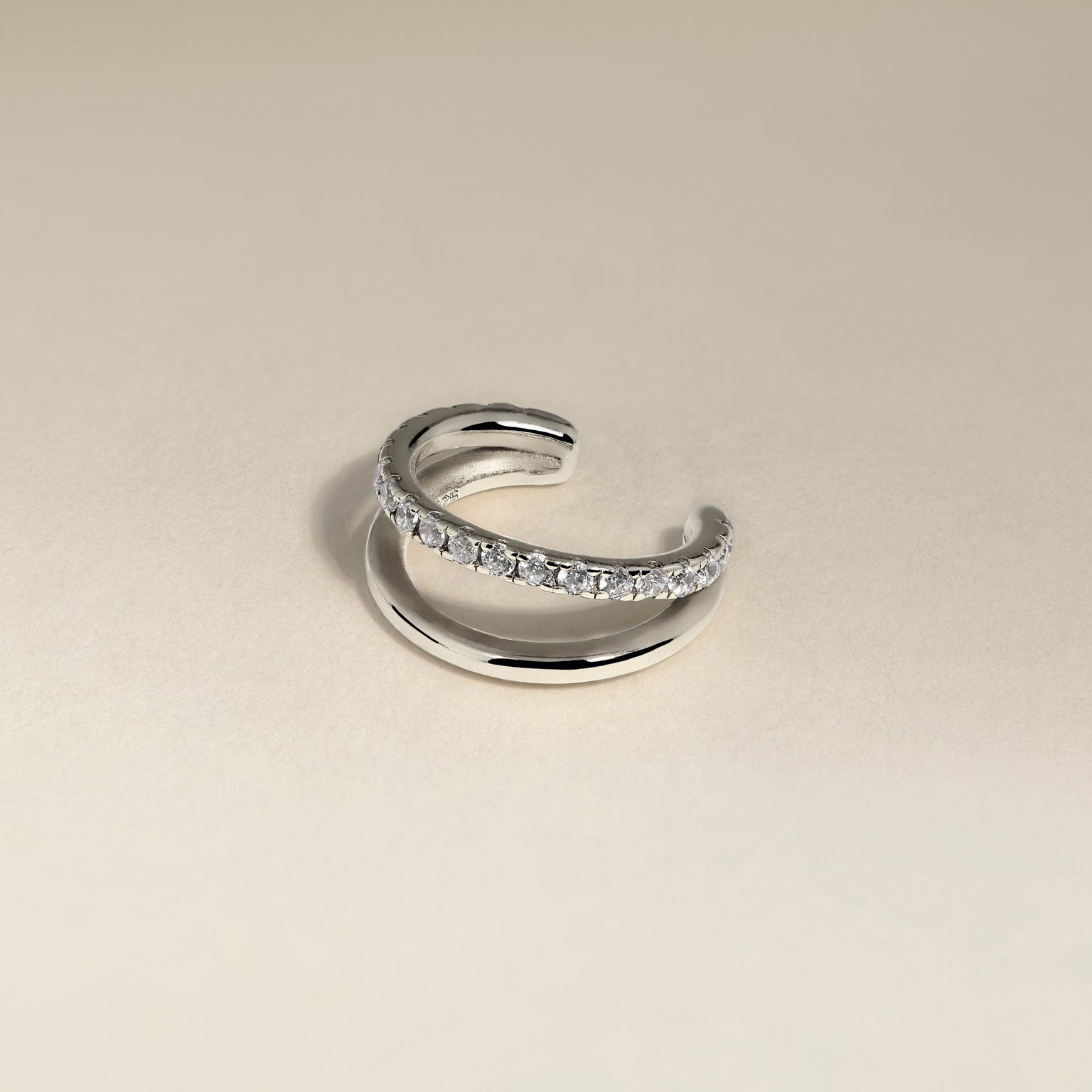 Illusion Crystal Ear Cuff in Silver-Astrid &amp; Miyu