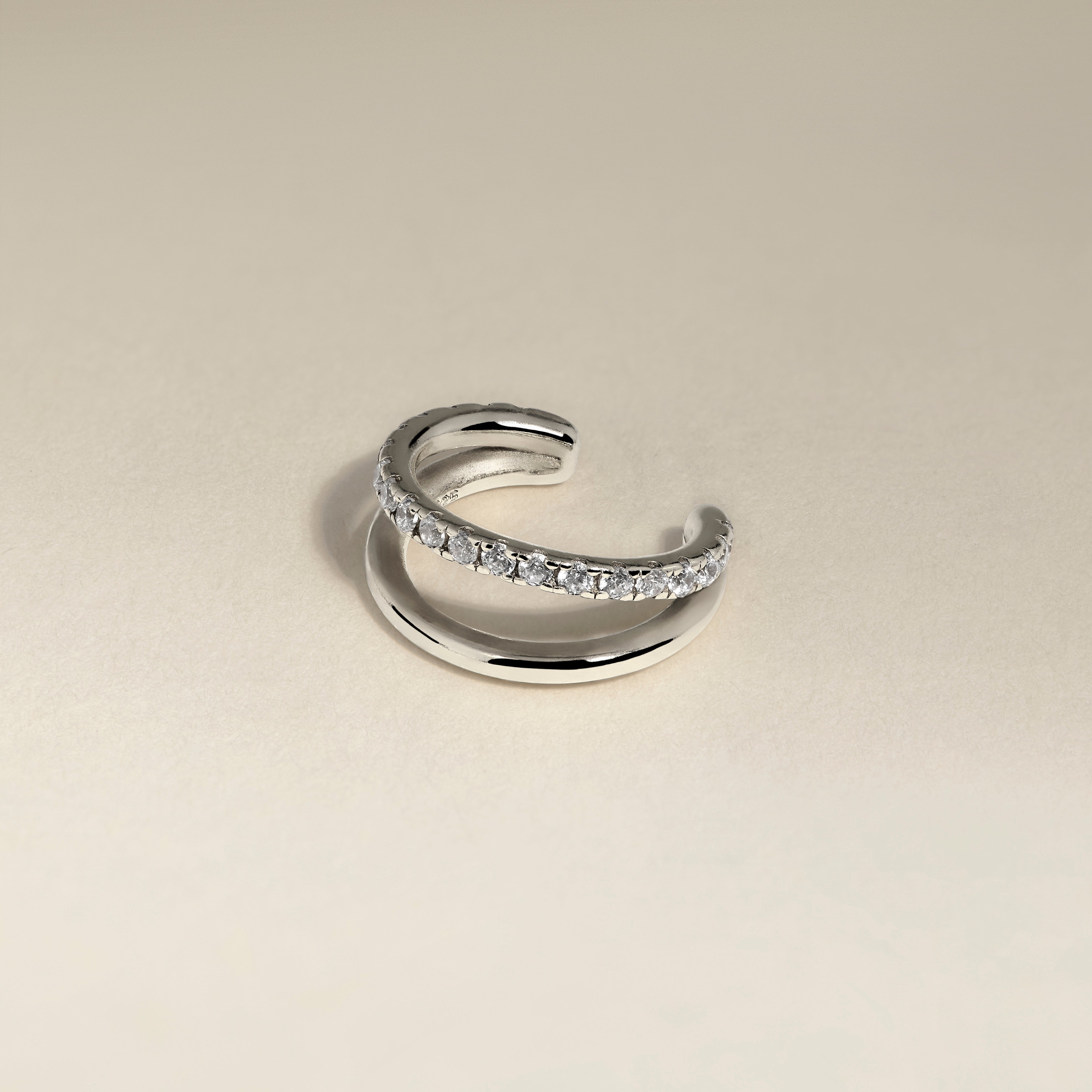 Illusion Crystal Ear Cuff in Silver-Astrid &amp; Miyu