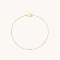 April White Topaz - Topaz Charm Bracelet in Solid Gold - Bracelet - Astrid & Miyu