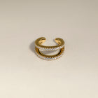 Illusion Double Crystal Ear Cuff in Gold-Astrid &amp; Miyu