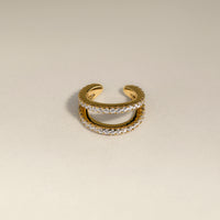 Illusion Double Crystal Ear Cuff in Gold-Astrid &amp; Miyu