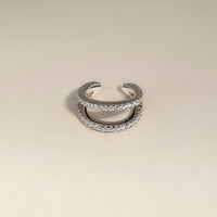 Illusion Double Crystal Ear Cuff in Silver-Astrid &amp; Miyu