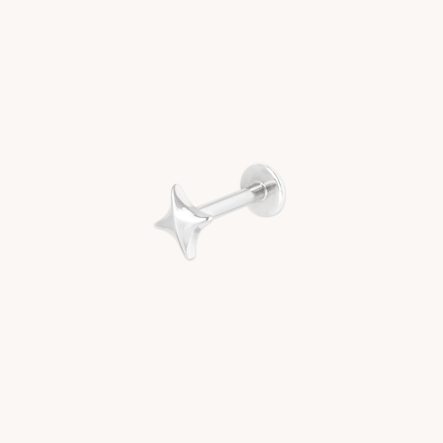 Cosmic Star Piercing Stud in Solid White Gold-Astrid &amp; Miyu