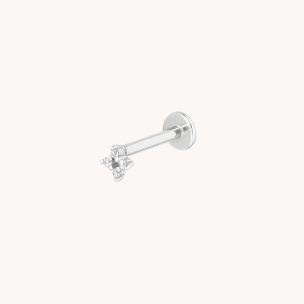 Cosmic Star Crystal Piercing Stud in Solid White Gold-Astrid &amp; Miyu