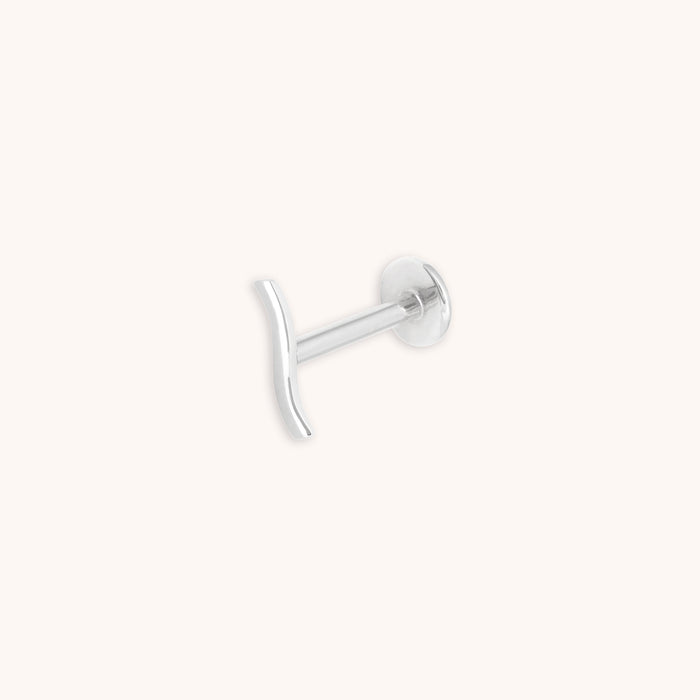 Wave Piercing Stud in Solid White Gold-Astrid &amp; Miyu