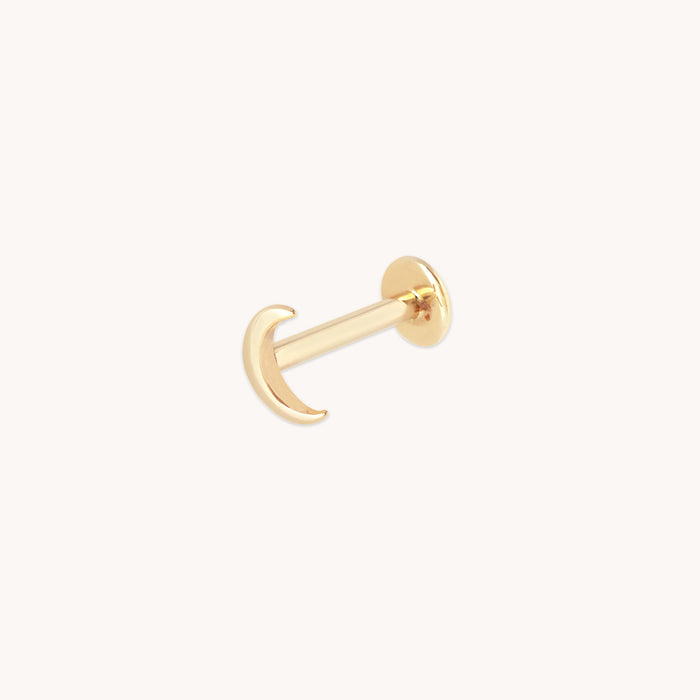 Moon Piercing Stud in Solid Gold-Astrid &amp; Miyu