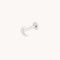 Moon Piercing Stud in Solid White Gold-Astrid &amp; Miyu