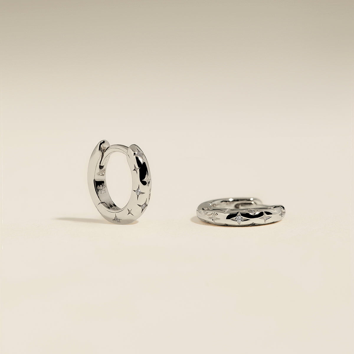 Cosmic Star Huggies in Silver-Astrid &amp; Miyu