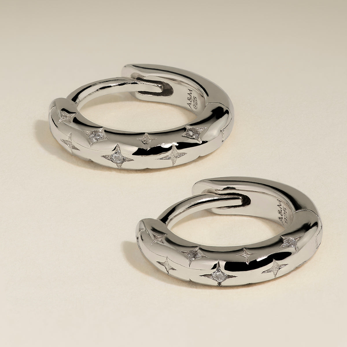 Cosmic Star Huggies in Silver-Astrid &amp; Miyu