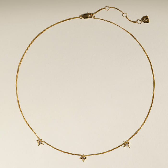 Cosmic Star Charm Necklace in Gold-Astrid &amp; Miyu