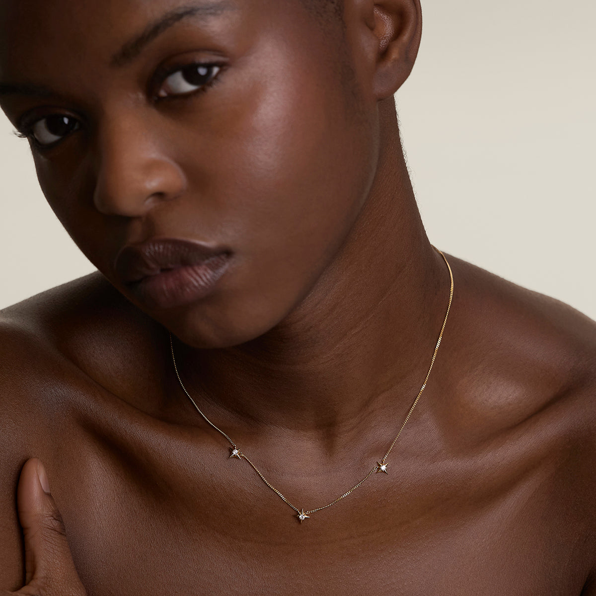 Cosmic Star Charm Necklace in Gold-Astrid &amp; Miyu