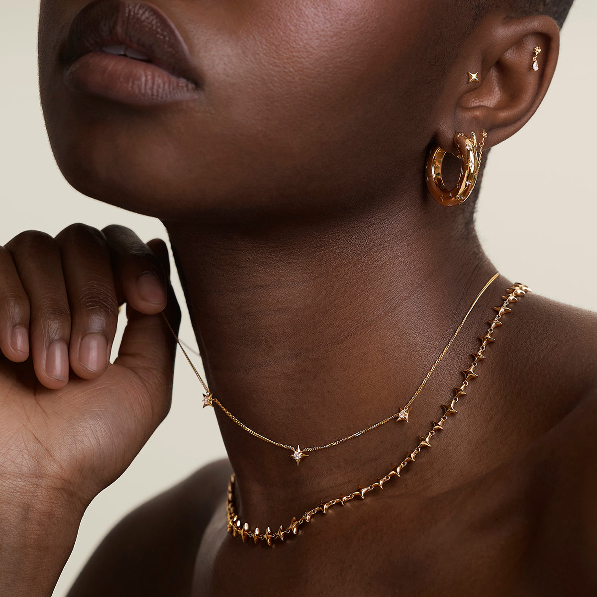 Cosmic Star Charm Necklace in Gold-Astrid &amp; Miyu