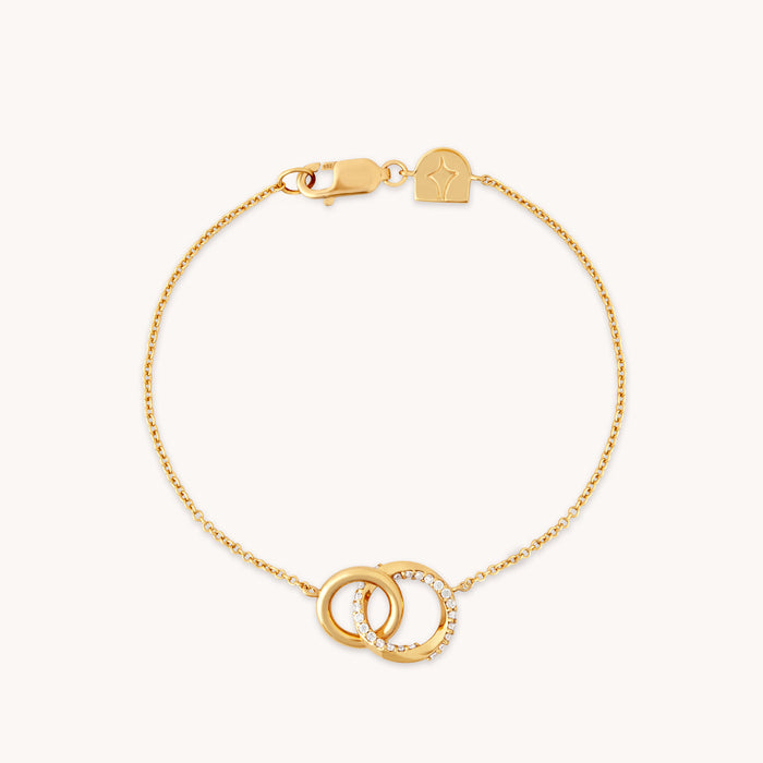18k Gold Plated Jewellery - Orbit Crystal Bracelet in Gold - Chain Bracelet - Astrid &amp; Miyu