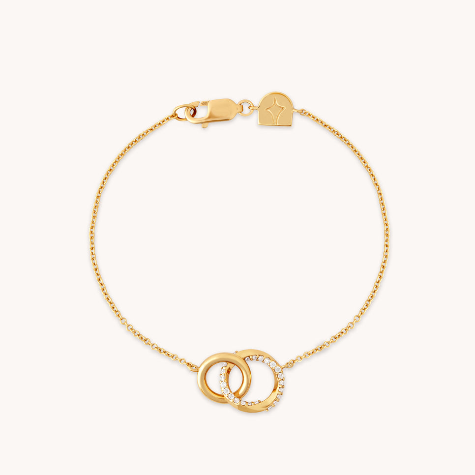 18k Gold Plated Jewellery - Orbit Crystal Bracelet in Gold - Chain Bracelet - Astrid &amp; Miyu
