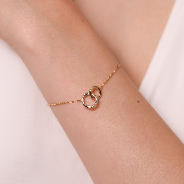 18k Gold Plated Jewellery - Orbit Crystal Bracelet in Gold - Chain Bracelet - Astrid & Miyu