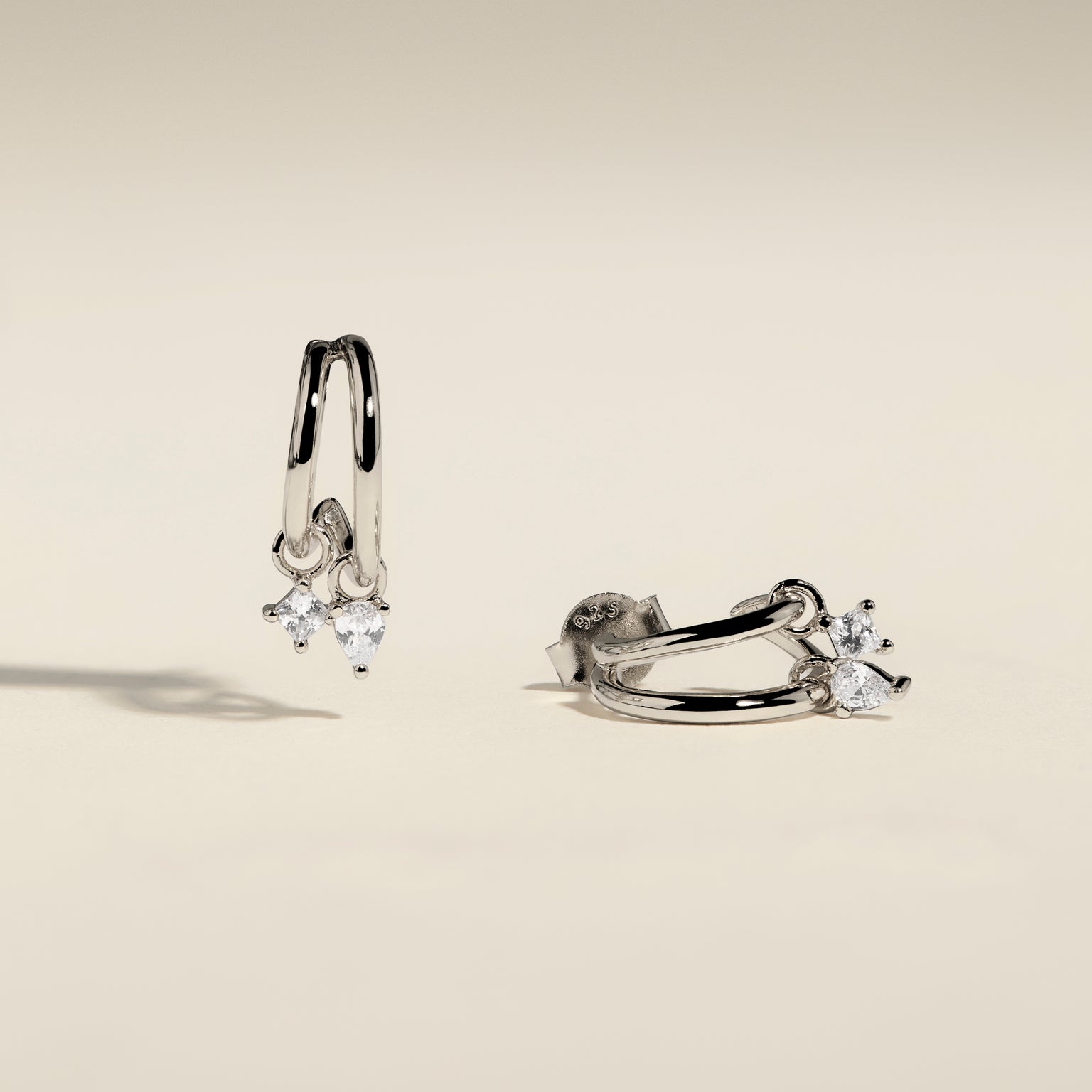 Celestial Crystal Huggies in Silver-Astrid &amp; Miyu