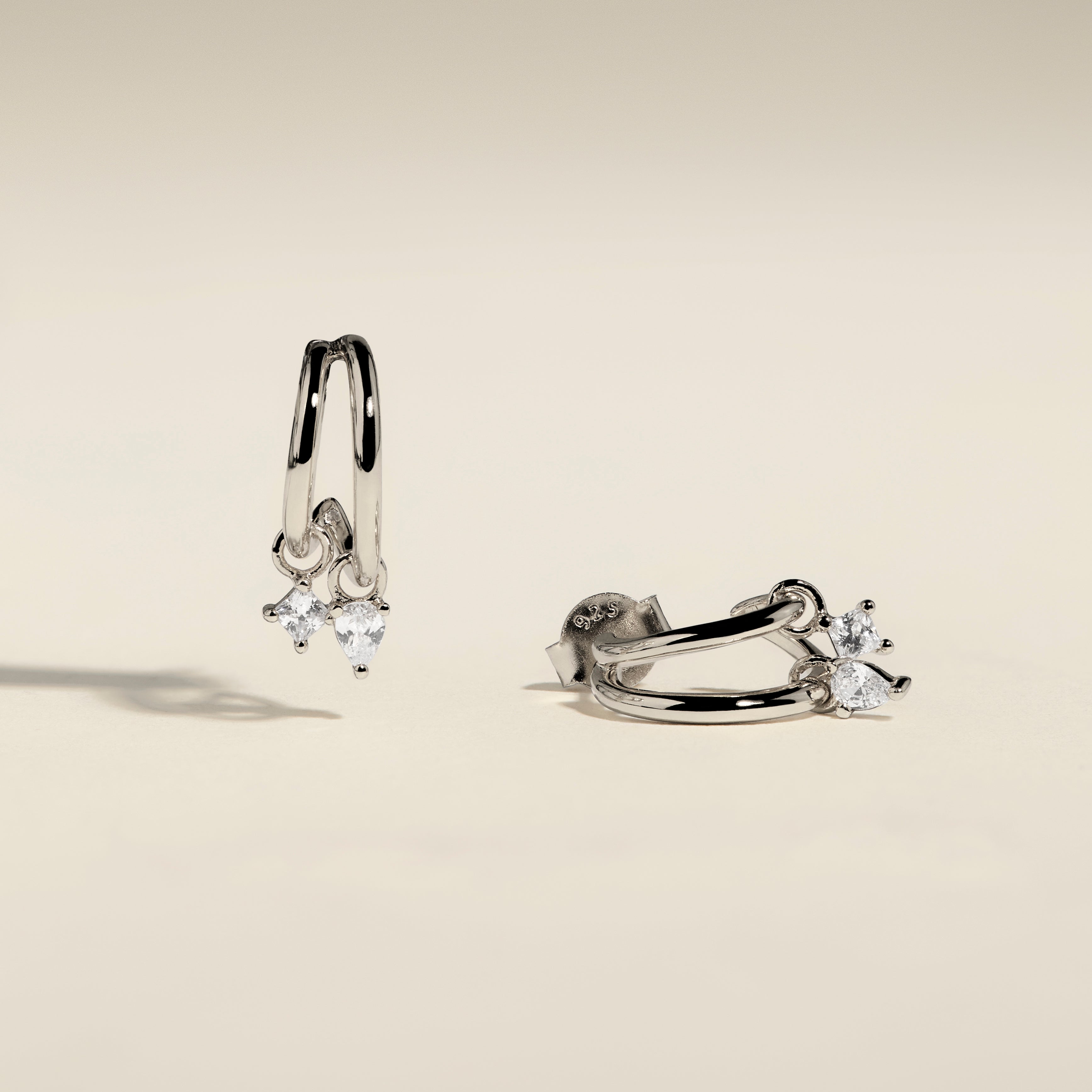 Celestial Crystal Huggies in Silver-Astrid &amp; Miyu