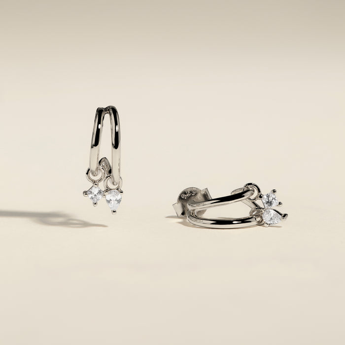 Celestial Crystal Huggies in Silver-Astrid &amp; Miyu