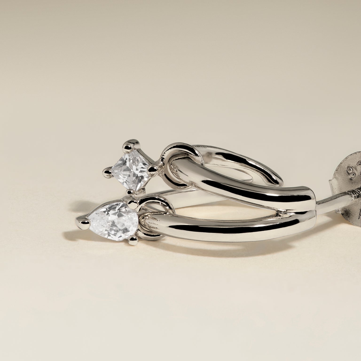 Celestial Crystal Huggies in Silver-Astrid &amp; Miyu
