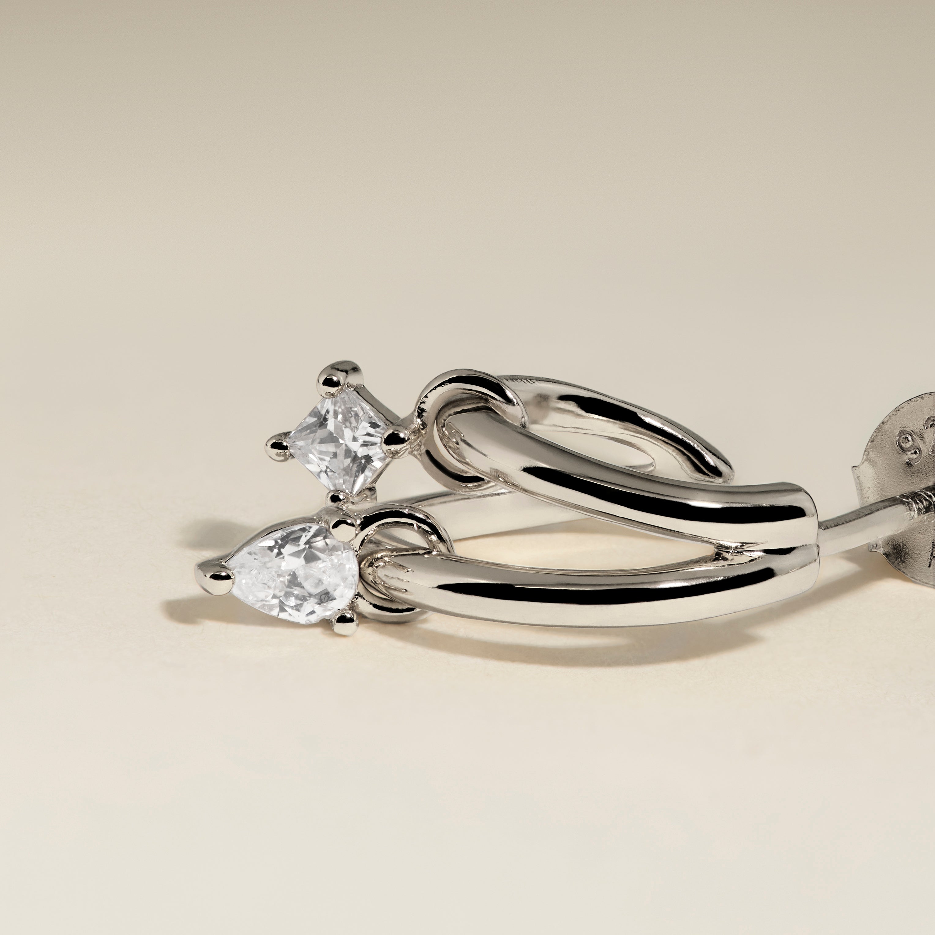 Celestial Crystal Huggies in Silver-Astrid &amp; Miyu