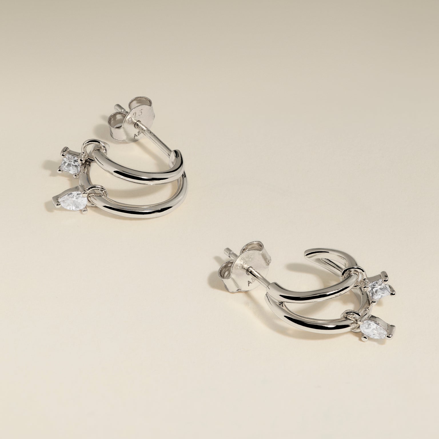 Celestial Crystal Huggies in Silver-Astrid &amp; Miyu