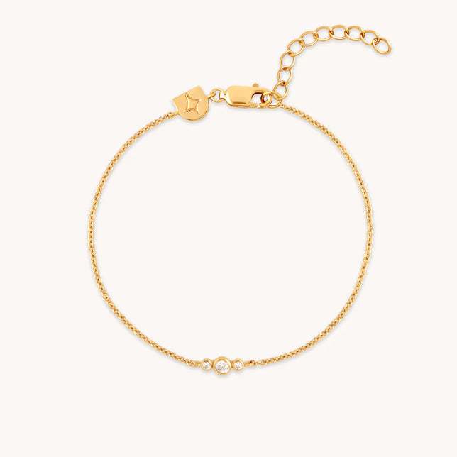 Bezel Cluster Bracelet in Gold