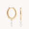 April White Topaz - Topaz Charm Hoops in Solid Gold - Hoop Earrings - Astrid &amp; Miyu