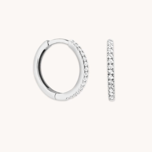 Jewelled Crystal Hoops in Silver