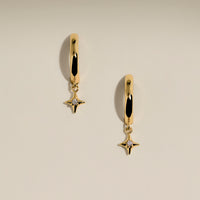 Cosmic Star Charm Huggies in Gold