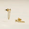 Cosmic Star Chain Stud Earrings in Gold