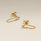 Cosmic Star Chain Stud Earrings in Gold