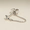 Cosmic Star Chain Stud Earrings in Silver