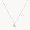 August Peridot Birthstone Necklace in Solid White Gold