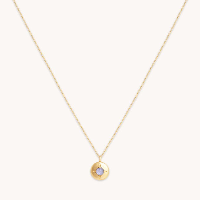 December Tanzanite Birthstone Necklace in Solid Gold