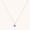 February Amethyst Birthstone Necklace in Solid White Gold