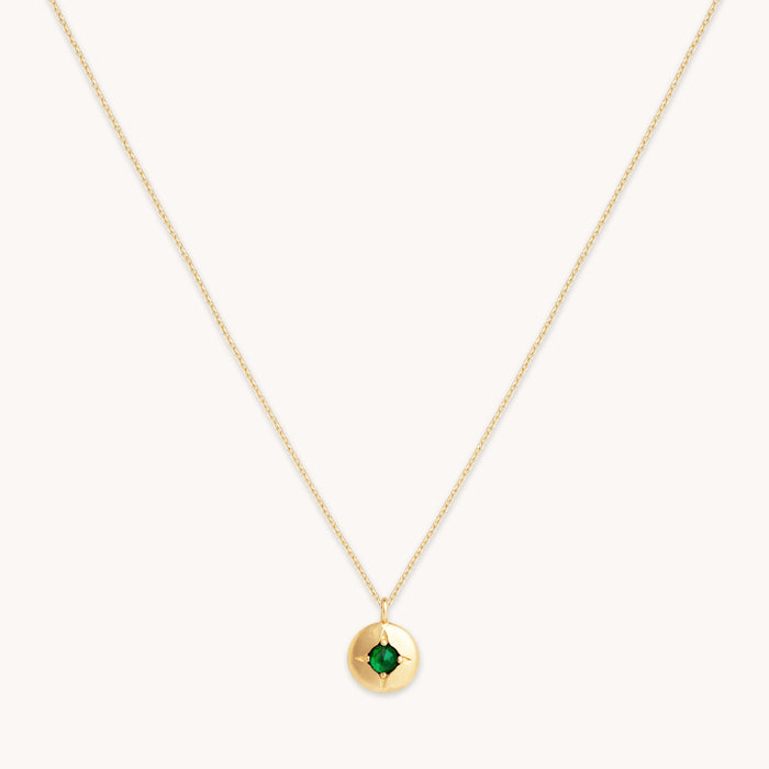 Birthstone Jewellery - May Tsavorite Birthstone Necklace in Solid Gold - Pendant Necklace - Astrid &amp; Miyu
