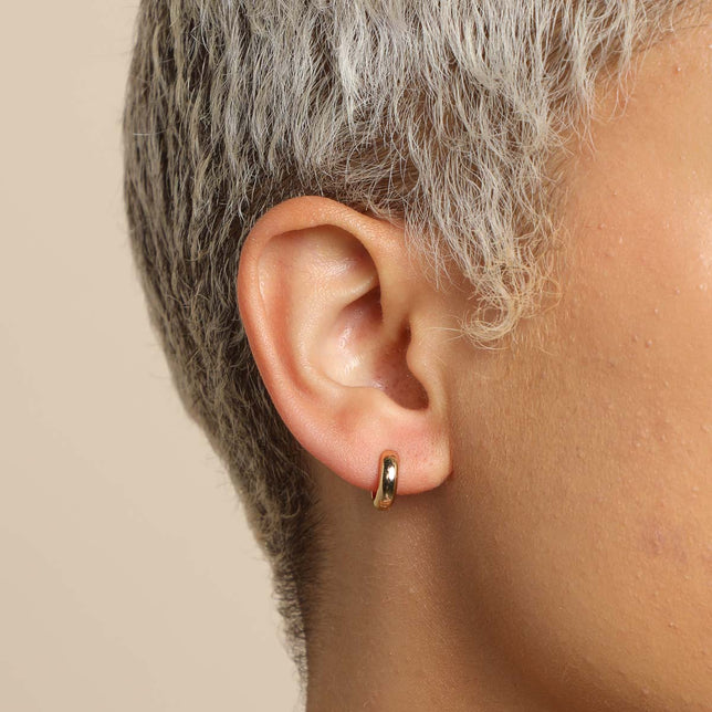 18k Gold Plated Jewellery - Bold Essential Huggies in Gold - Huggies - Astrid & Miyu