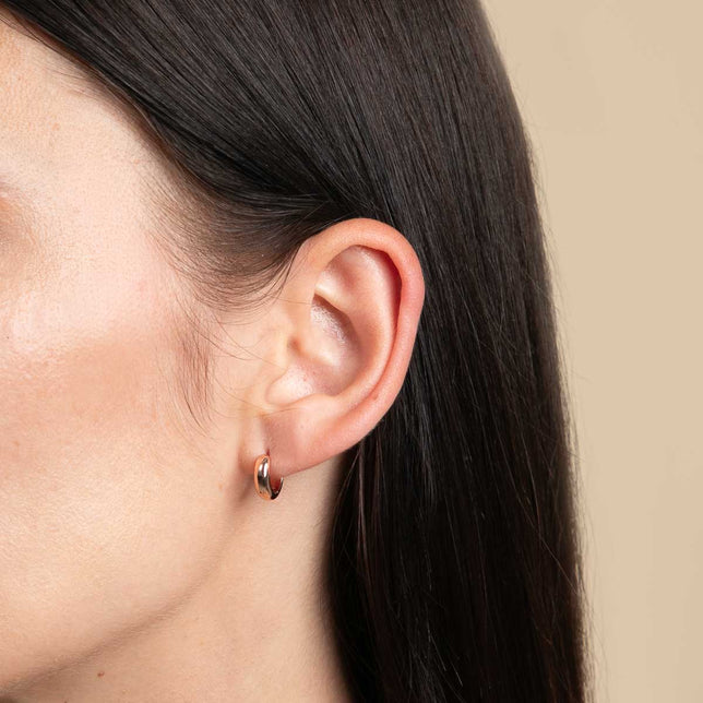 18k Rose Gold Plated Jewellery - Bold Essential Huggies in Rose Gold - Huggies - Astrid & Miyu