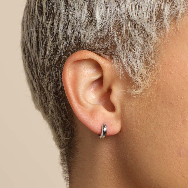 Earrings - Bold Essential Huggies in Silver - Huggies - Astrid & Miyu