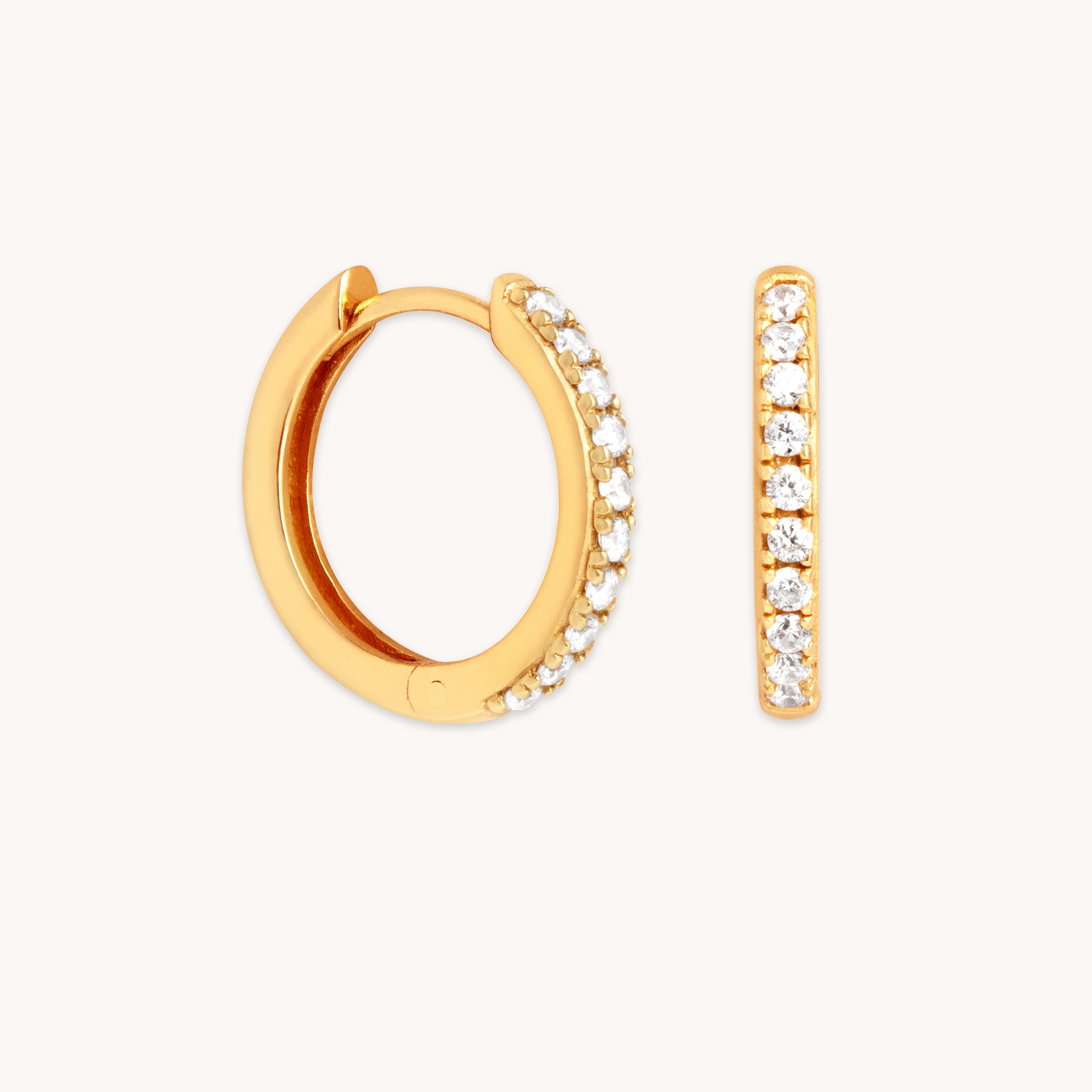 Essential Crystal Small Hoops in Gold | Astrid & Miyu Earrings