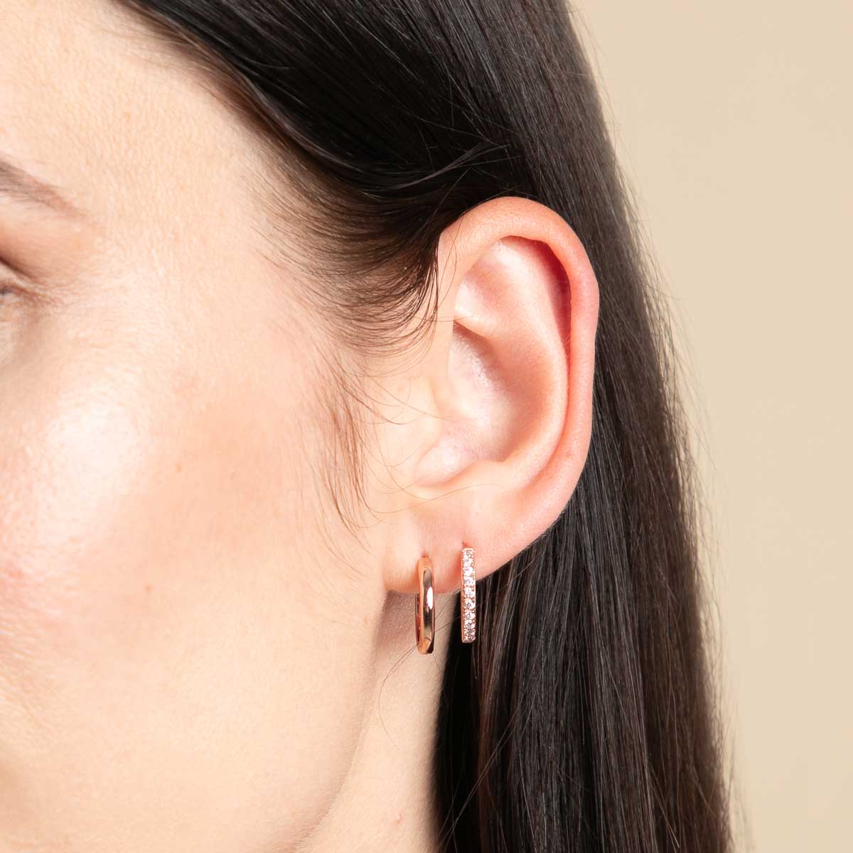 18k Rose Gold Plated Jewellery - Essential Small Hoops in Rose Gold - Hoop Earrings - Astrid &amp; Miyu