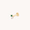 Diamond & Emerald Pear Piercing Stud in Solid Gold-Astrid &amp; Miyu