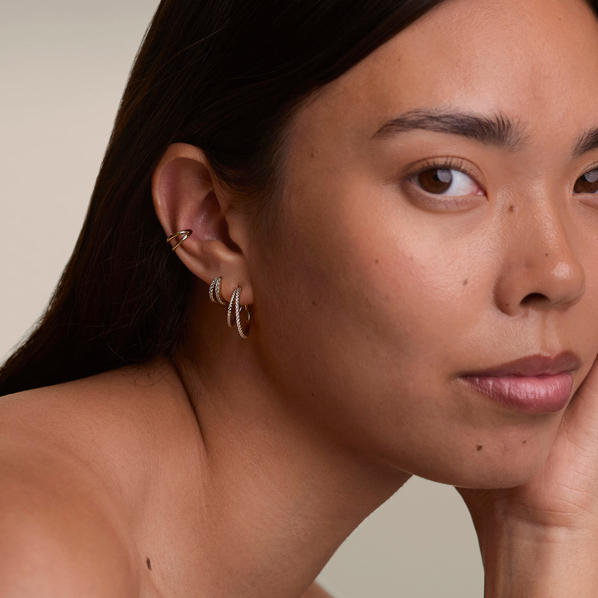 Illusion Essential Ear Cuff in Gold-Astrid &amp; Miyu