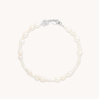 Beaded Jewellery - Serenity Pearl Beaded Bracelet in Silver - Bracelet - Astrid &amp; Miyu
