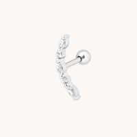 Core Collection SS23 - Navette Crystal Curved Barbell in Silver - Barbell Earring - Astrid &amp; Miyu