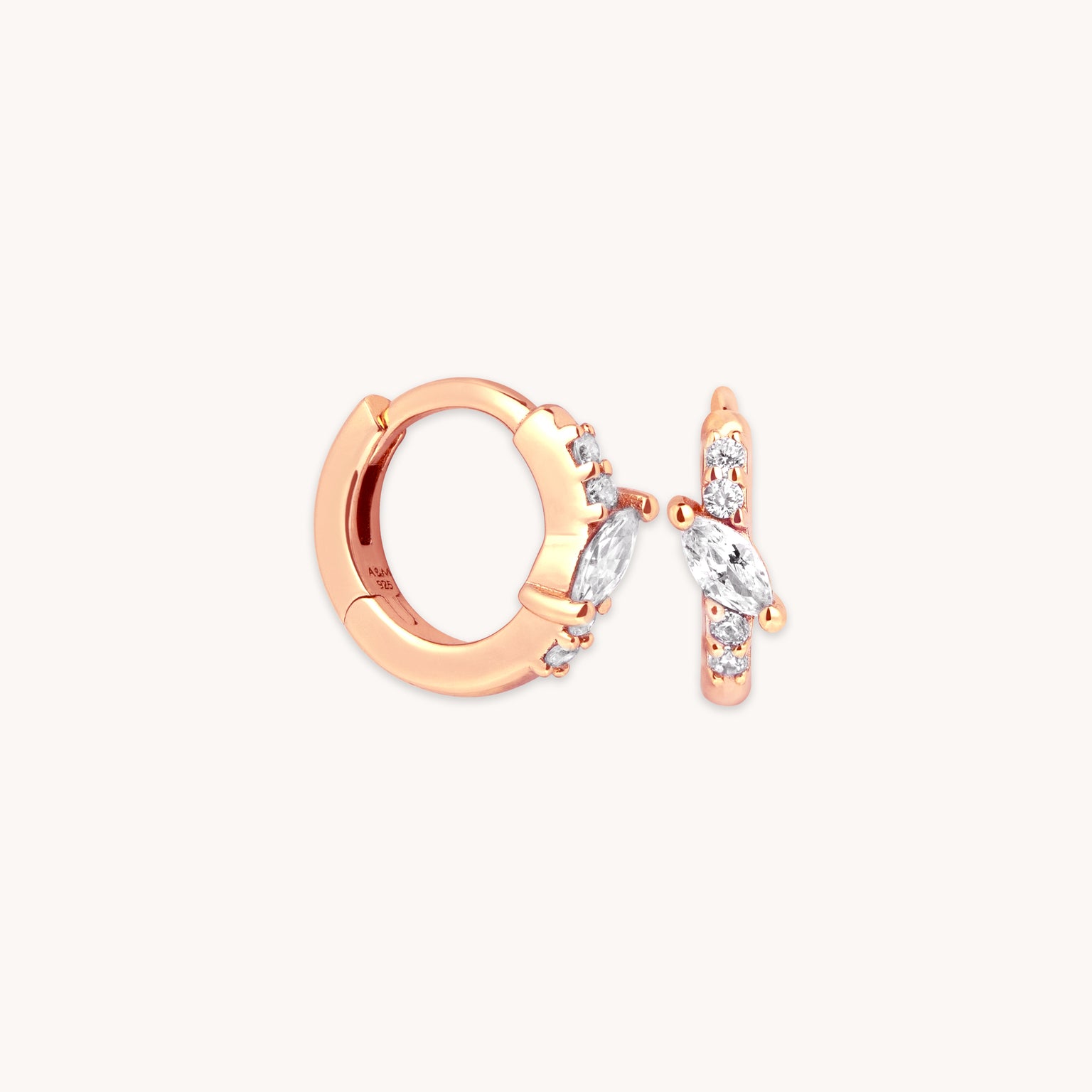 Navette Crystal Huggies in Rose Gold - Huggies - Astrid &amp; Miyu