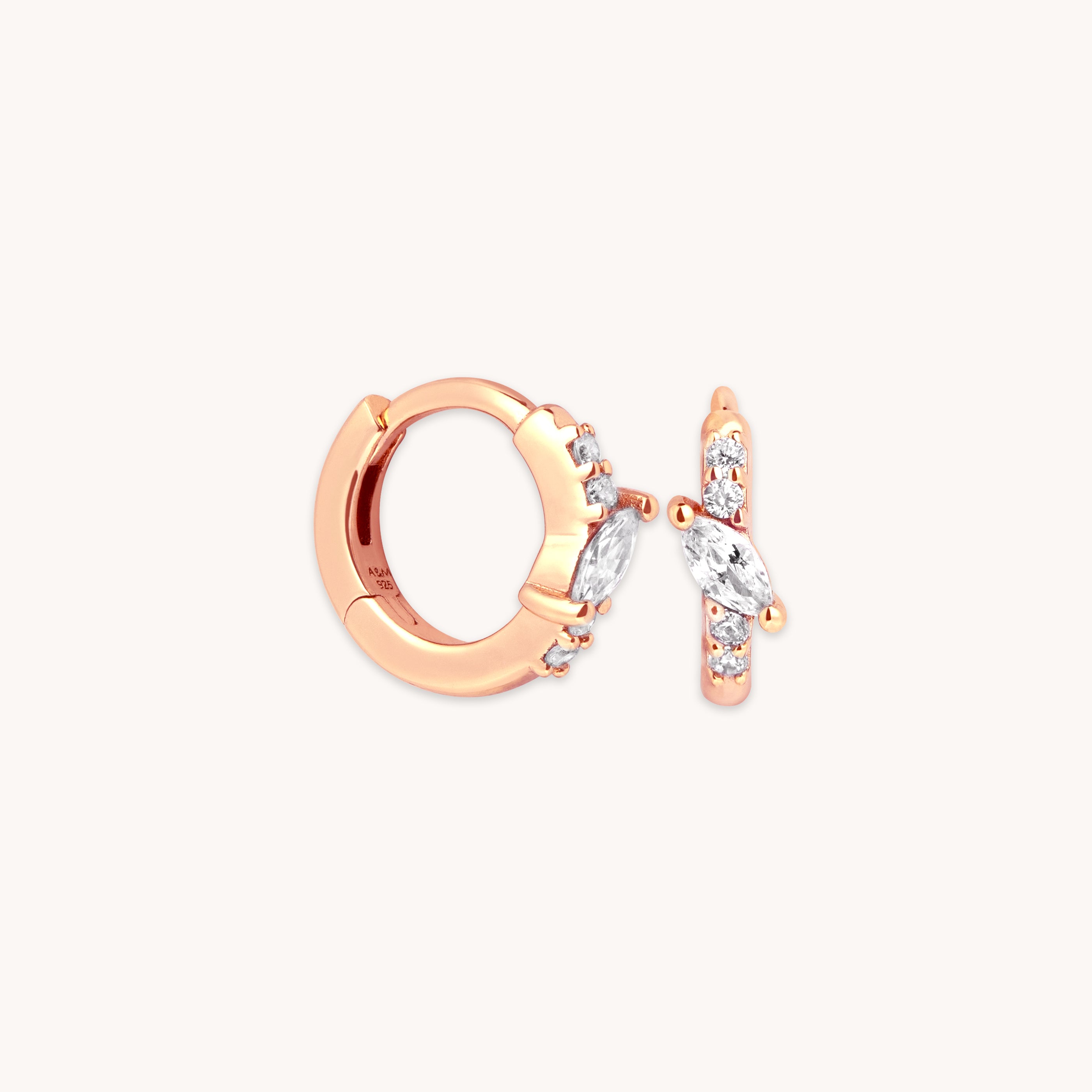 Navette Crystal Huggies in Rose Gold - Huggies - Astrid &amp; Miyu