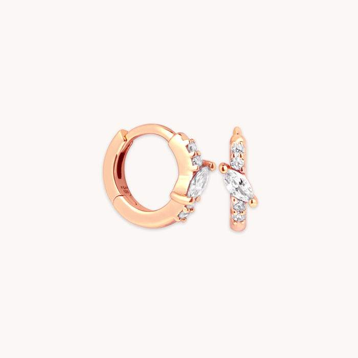 Navette Crystal Huggies in Rose Gold - Huggies - Astrid &amp; Miyu