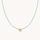 18k Gold Plated Jewellery - Amazonite Shell Pendant Necklace in Gold - Pendant Necklace - Astrid &amp; Miyu