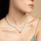 18k Gold Plated Jewellery - Amazonite Shell Pendant Necklace in Gold - Pendant Necklace - Astrid &amp; Miyu
